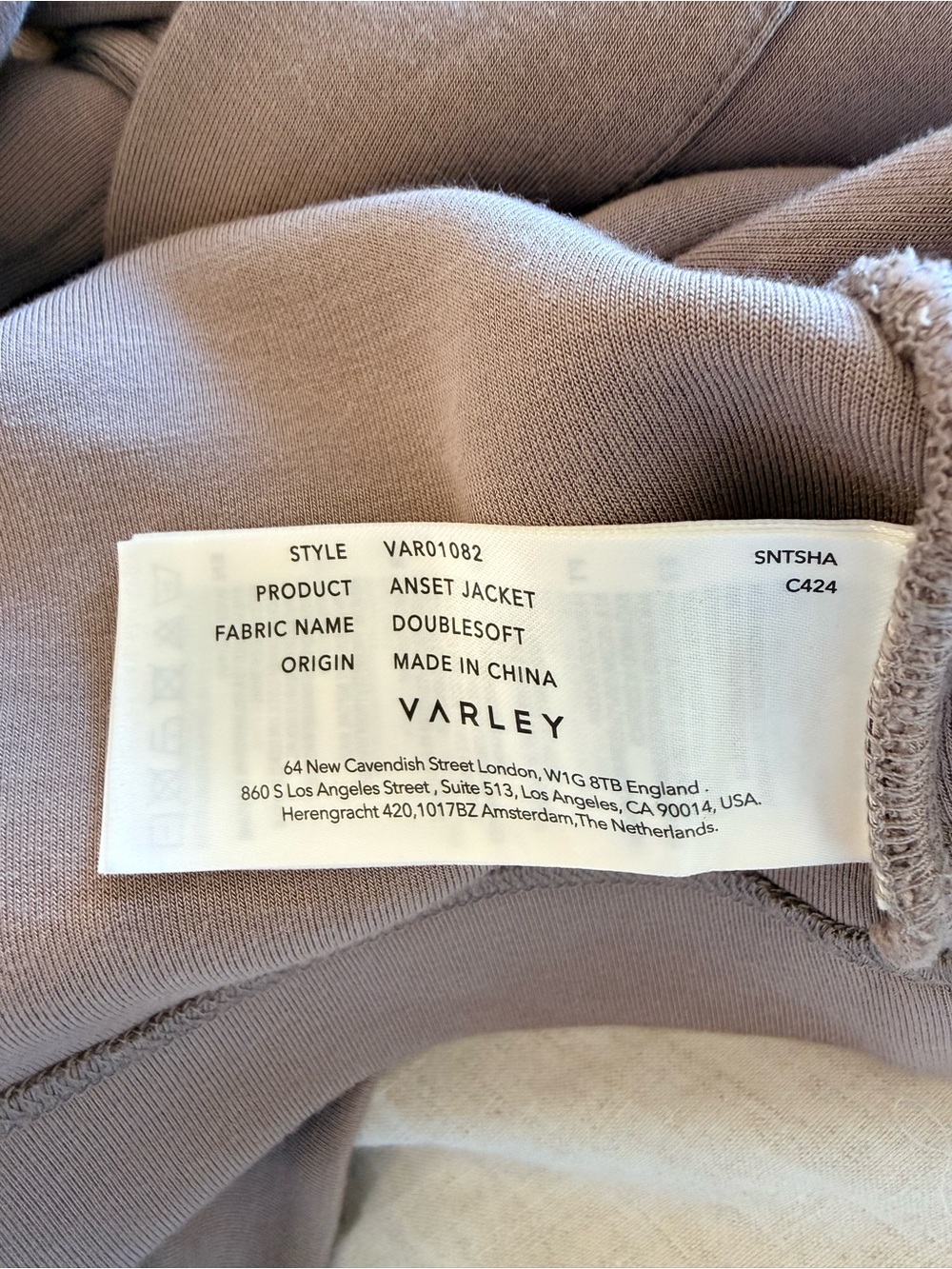 Varley Doublesoft Tie Waist Anset Jacket Taupe - Picture 5 of 7